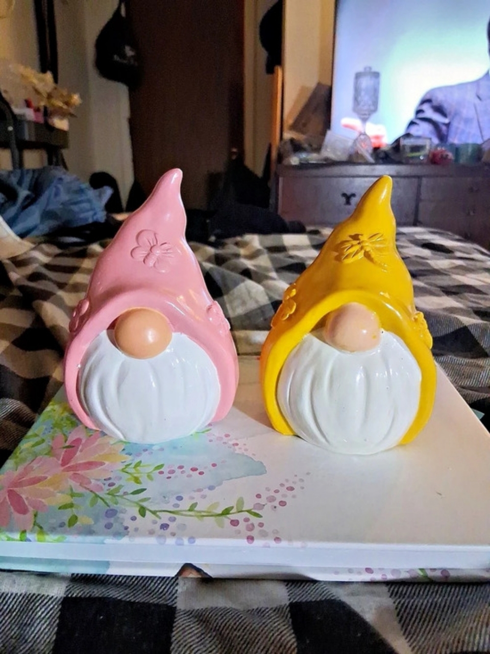 Fairy Garden Forest Figurine Set Pink & Yellow